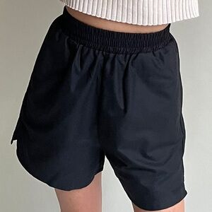 Djerf Avenue Black Breezy Cotton Shorts